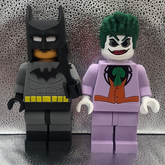 3D Printed LEGO Batman and Joker Figures